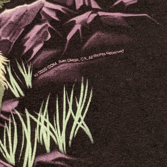 Wolf All Over Print Big Graphic Print Black T-Shirt - Size Men's XL - Picture 4 of 8